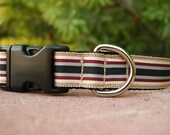 Sale 1" Dog Collar Adj. Quick Release - Preppy Stripe