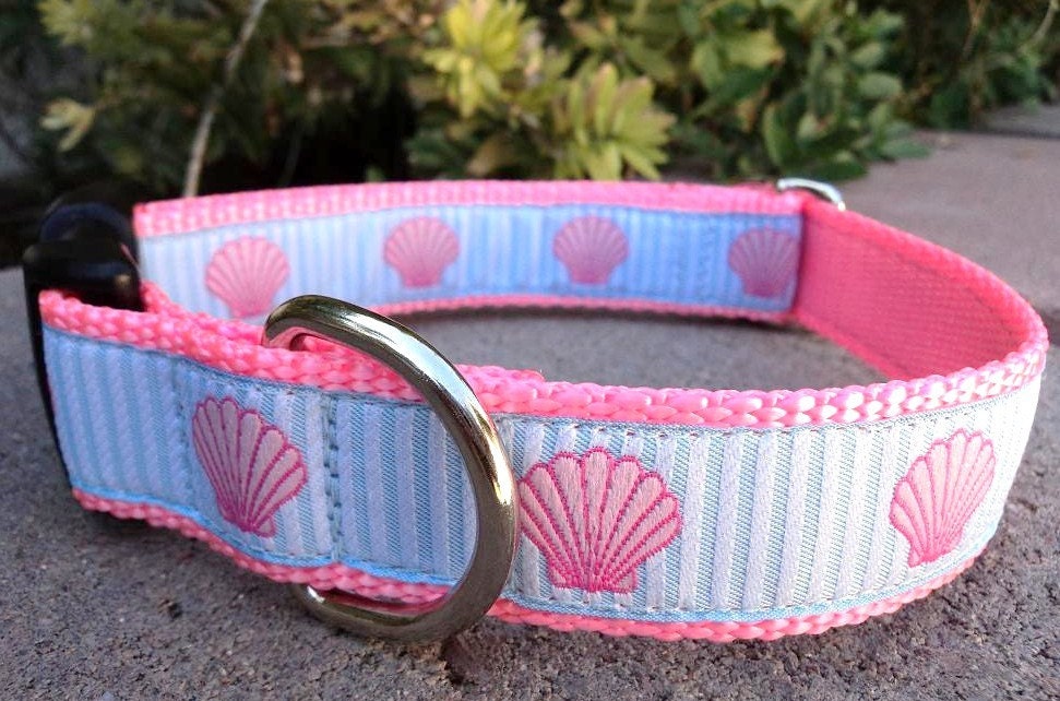 Pastel Shells Dog Collar /See Martingale Upgrade in Listing (f)