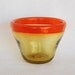 Vintage Blenko Bowl in Tangerine with Folded Rim Design number 592-S from 1959 during Wayne Husted period