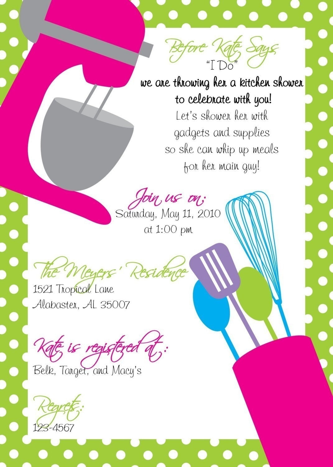 Printable Kitchen Shower Invitation Template Free Printable Templates