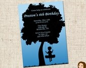 PRINTABLE Swinging Boy Silhouette Party Invitations Il_170x135