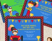 PRINTABLE Ready, Set, Go Boy Racecar Driver Party Invitation Il_170x135