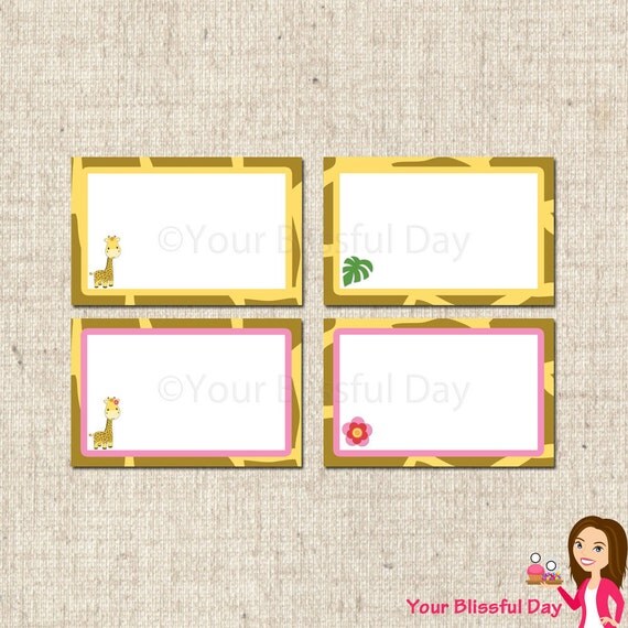 PRINTABLE Giraffe Label Tents (Boy or Girl) Il_570xn