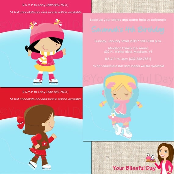 PRINTABLE Girl Ice Skating Party Invitations Il_570xn