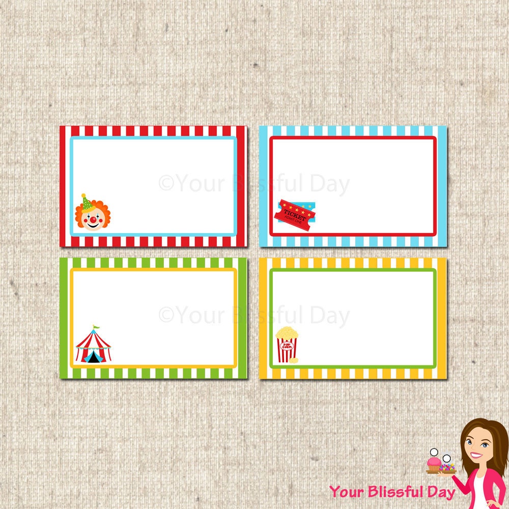 PRINTABLE Carnival Themed Label Tents Il_570xn