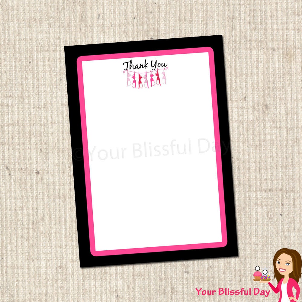 PRINTABLE Bra-line Bachelorette Party Thank You Cards Il_570xn