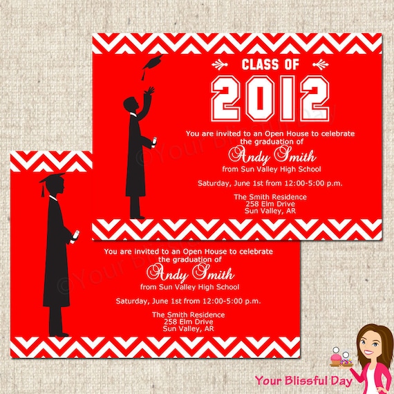 PRINTABLE Male Graduation Party Invitations (Color of your choice) Il_570xn