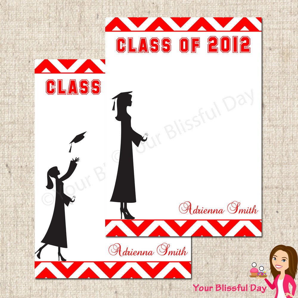 PRINTABLE Personalized Female Graduation Party Thank You Cards (Color of your choice) Il_570xn