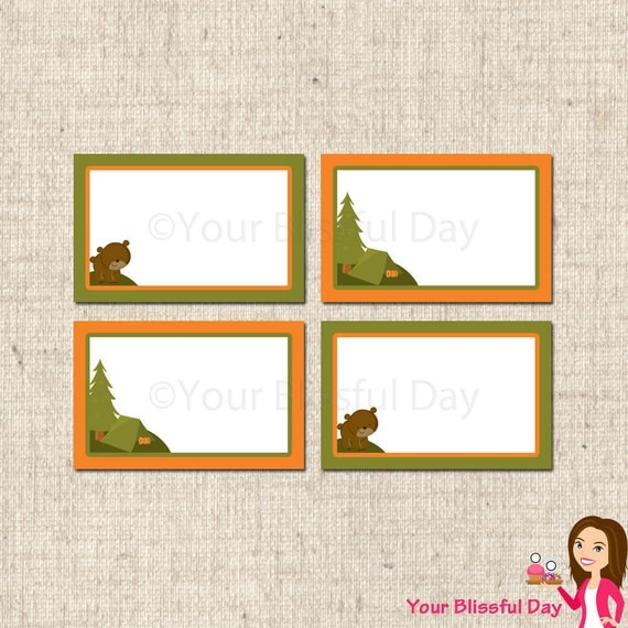 PRINTABLE Boy Camp Out Label Tents Il_570xn