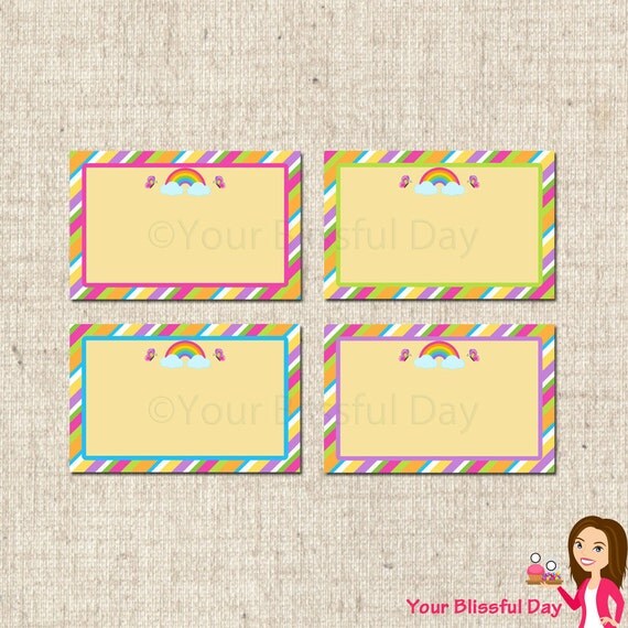 PRINTABLE Girl Rainbow Label Tents Il_570xn