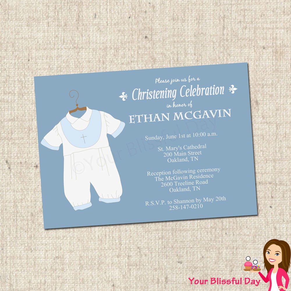 PRINTABLE Baby Boy Christening/Baptism Party Invitations Il_570xn