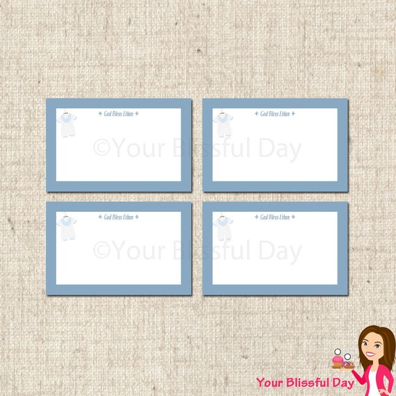 PRINTABLE Baby Boy Christening/Baptism Party Label Tents (Personalized) Il_570xn