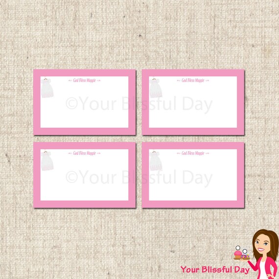 PRINTABLE Baby Girl Christening/Baptism Party Label Tents (Personalized) Il_570xn