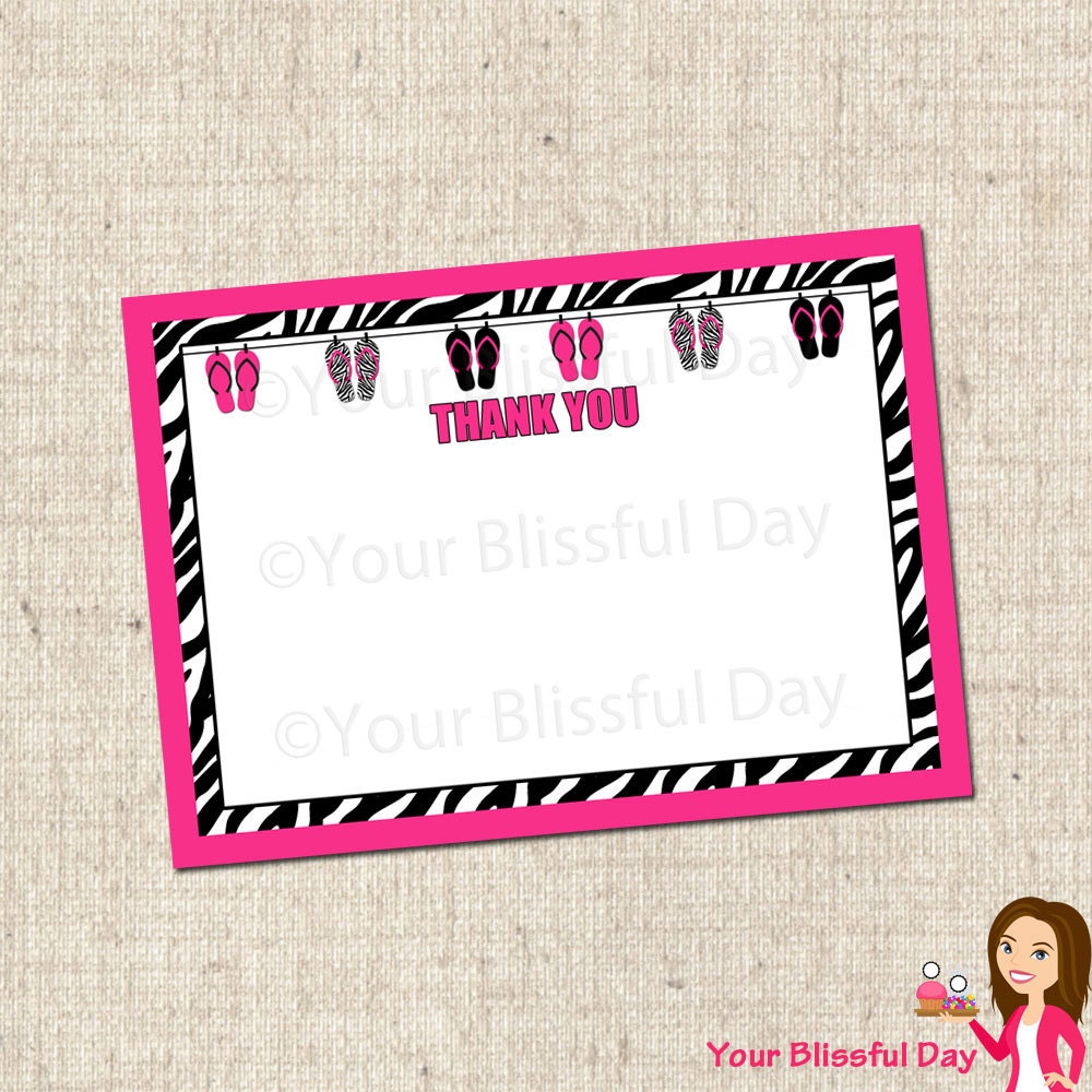 PRINTABLE Flip Flop Clothesline Thank You Cards Il_570xn