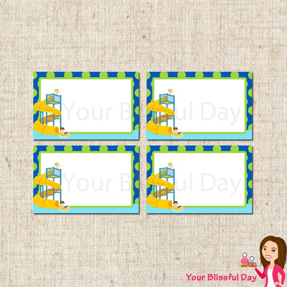 PRINTABLE Boy Waterpark Label Tents Il_570xn
