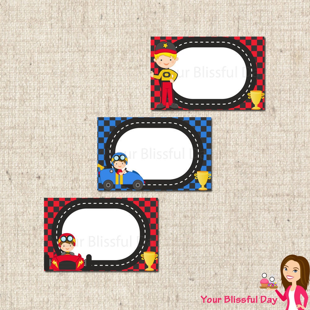 PRINTABLE Ready, Set, Go Boy Racecar Driver Label Tents Il_570xn