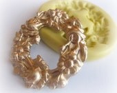 Victorian Wreath Flower Mold Silicone Resin Clay PMC Fondant Mould