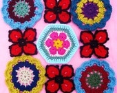Japanese Flower. African Flower and four petal flower crochet patterns