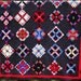 Hand quilted vintage inspired traditional patchwork Bear Claw double or queen size bed quilt