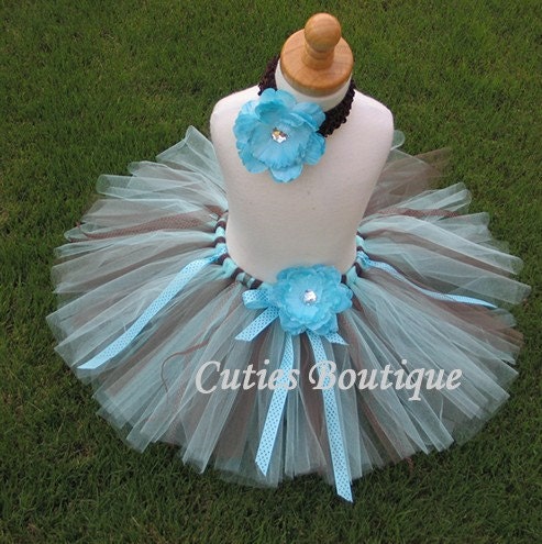 Blueberry Tutu Flower Headband Set ---------- All Sizes 6 9 12 18 24 Months 2T 3T 4T 5T--------- Birthday, Photo, Holidays, Dress Up
