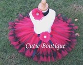 LADYBUG Petti Tutu Flower HEADBAND Set ------- All Sizes 6 9 12 18 24 Months 2T 3T 4T 5T--------Birthday, Photo, Holidays, Dress Up
