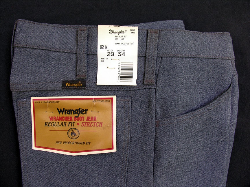 SALE: Heather Blue Grey - NOS Wrangler Wrancher Regular Fit Boot Cut Stretch Dress Jeans 29x34