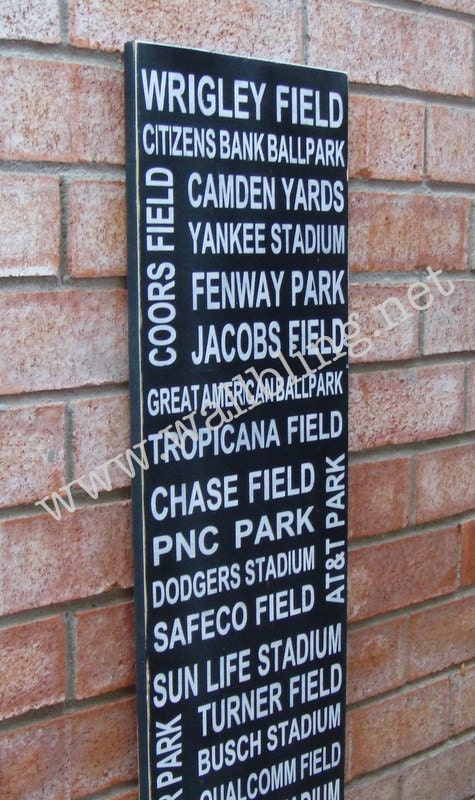 Baseball Fans- CREATE YOUR OWN Bus Roll Wood Sign (12x36)