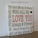 LOVE YOU Typography Word Art Sign  - Antique White