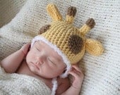 Cute Crochet Giraffe Hat (Newborn)