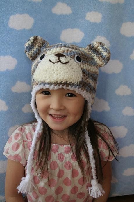 Camo <b>Blue Bear</b> Crochet Hat (4T - Preteen) - il_570xN.206583425