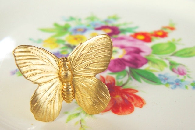 Butterfly ring, springstyle, handmade adjustable ring