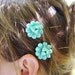 Mermaid handmade hair pins, ocean, vintage, one of a kind, sea, teal, aqua