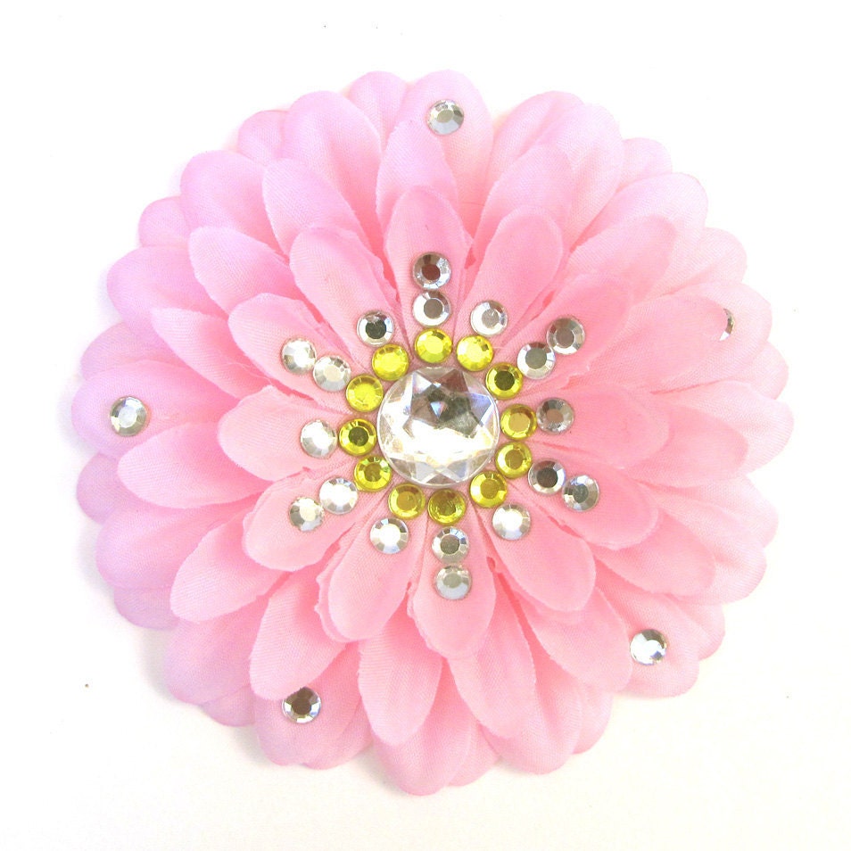 Pink Penny Blossom Rhinestone Sparkly Flower Barrette (The Big Bang Theory)