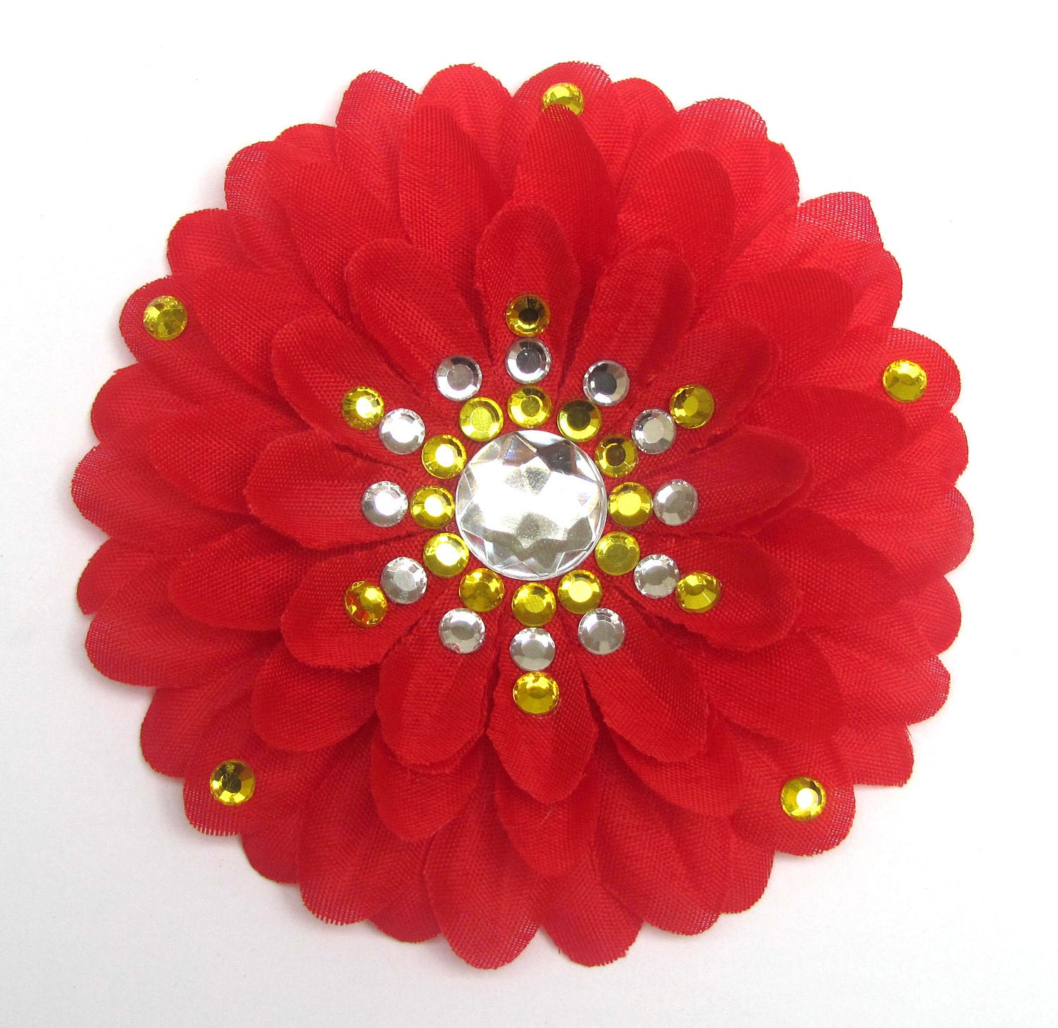 Iron Man-inspired Penny Blossom Sparkly Red Flower Barrette