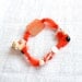 Fabric  bracelet orange whit beads Bangle with recycled seaglass and shells for her - one of a kind - OOAK