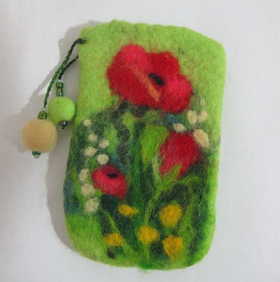 Felted case for cell phone