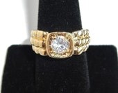 Vintage LIND 14KT HGE CZ Ring - Size 9