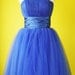 Electric blue bridesmaid dress tulle bandeau romantic retro 50s Cocktail Prom dress Custom Made to Your Size