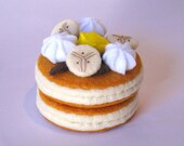 Felt food Pancake set (banana) eco friendly childrens pretend play food for toy kitchen
