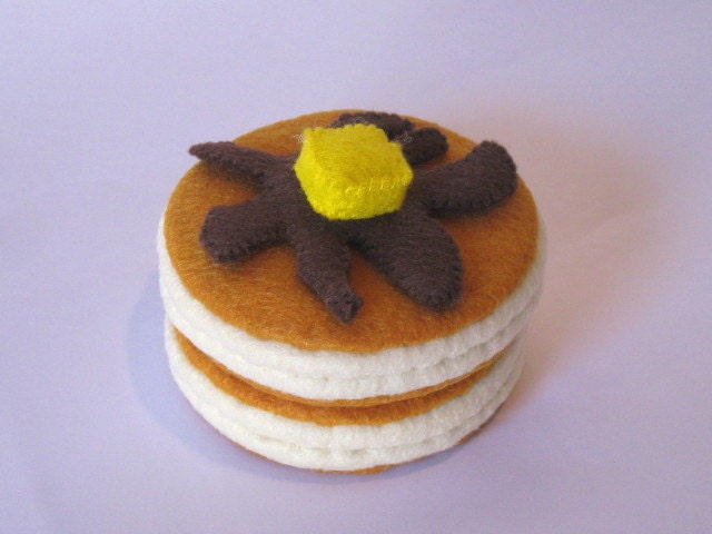 Felt food Pancake set (banana) eco friendly childrens pretend play food for toy kitchen