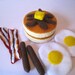 Felt Food Breakfast set - Pancake, Eggs, Bacons, Sausages - Eco Friendly Children's Pretend Play Food for Toy Kitchen