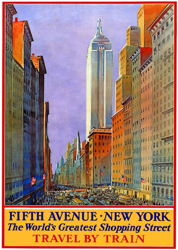 New York Travel Poster 13x19 Print Fifth Avenue Poster Print