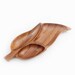 Vintage Wooden Leaf Serving Platter with Divided Compartments