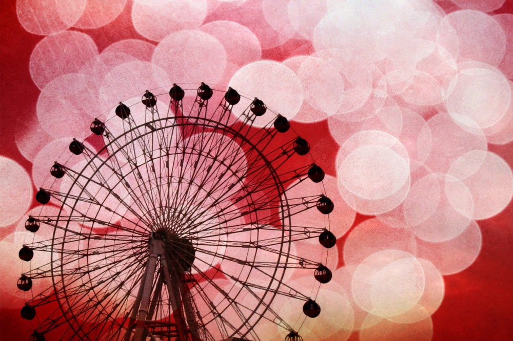 Red Ferris Wheel metallic fine art photo 4x6
