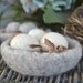 Montessori- Felted Bowl with Eggs 3- Nestlike-Home Decor-  Cream Eggs Oatmeal Bowl-Ready to Ship