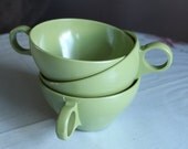 Retro green melamine coffee tea cups