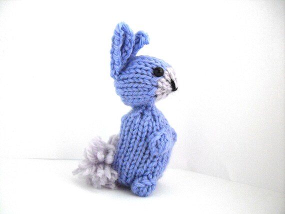 Hand Knit Bunny Plush Light Purple Ready to Ship