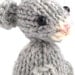 Hand Knit Mouse Plush Light Gray Ready To Ship