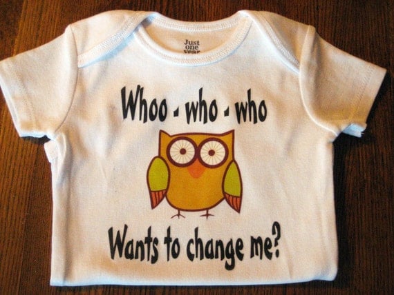 Onesie - Baby shower gift - Whoo who who owl design