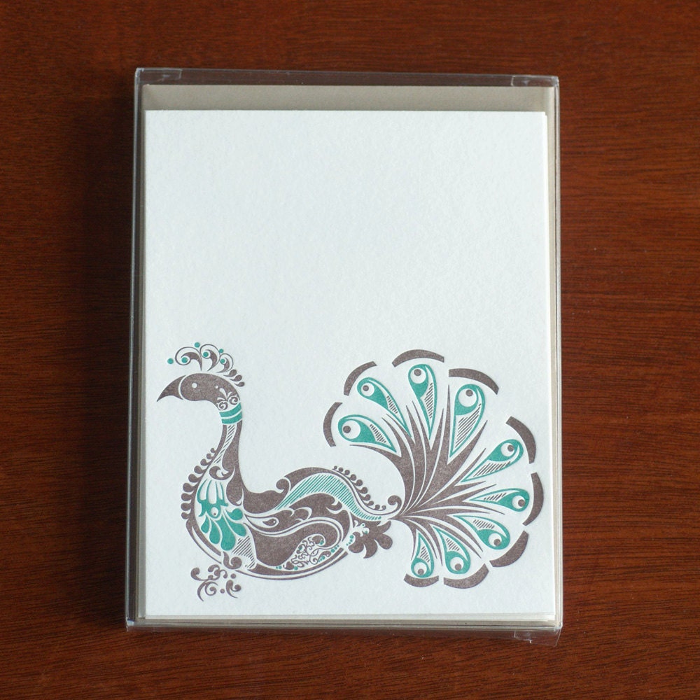 Natalie's Birds - Box of 5 Letterpress Flat Cards
